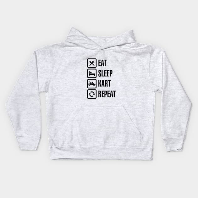 Eat sleep kart karting go-karts repeat Kids Hoodie by LaundryFactory